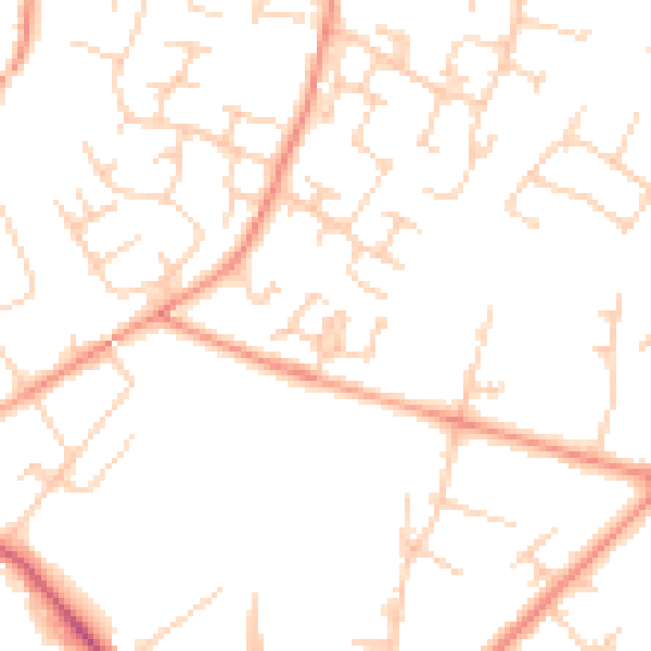 Daytime road noise heatmap for RH12 4TJ