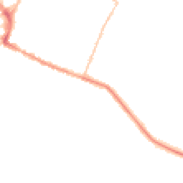 Night-time road noise heatmap for RH13 5TG
