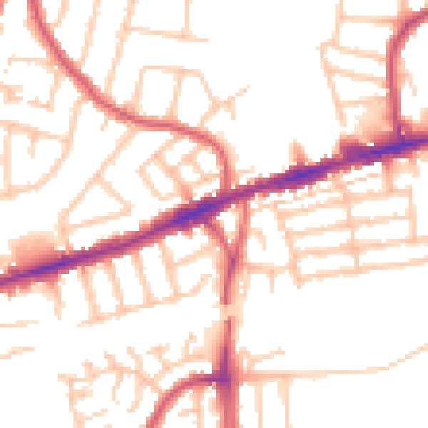 Daytime road noise heatmap for RM6 4AB