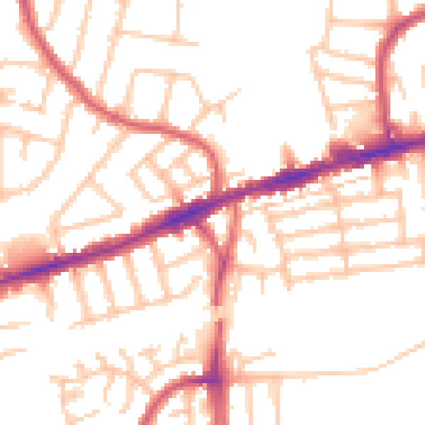 Daytime road noise heatmap for RM6 4AD