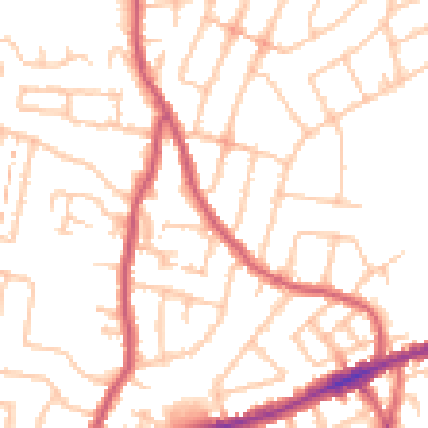 Daytime road noise heatmap for RM6 4AE