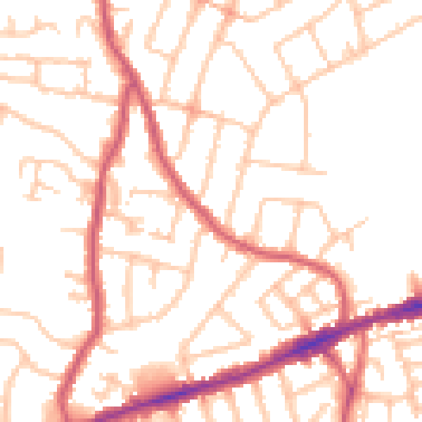 Daytime road noise heatmap for RM6 4AF