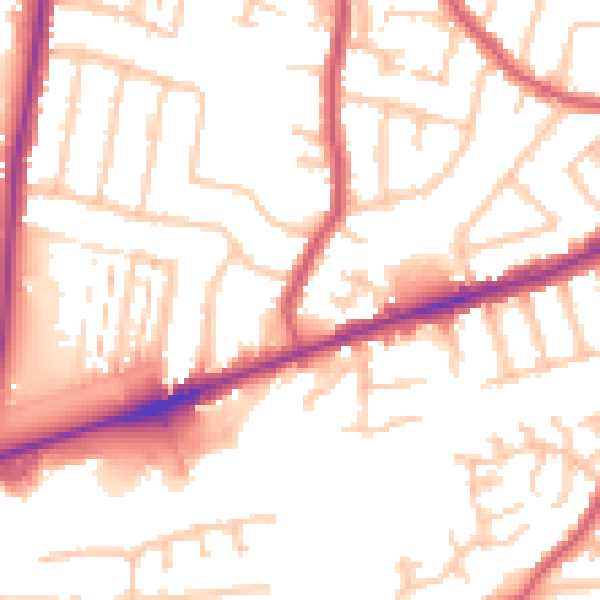 Daytime road noise heatmap for RM6 4AG