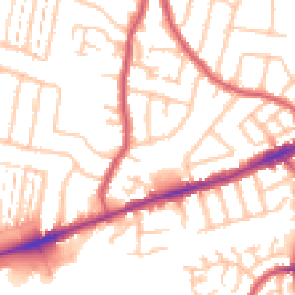 Daytime road noise heatmap for RM6 4AN