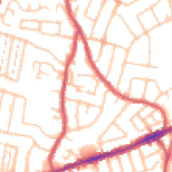 Daytime road noise heatmap for RM6 4AP