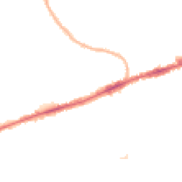 Night-time road noise heatmap for RM6 4AT