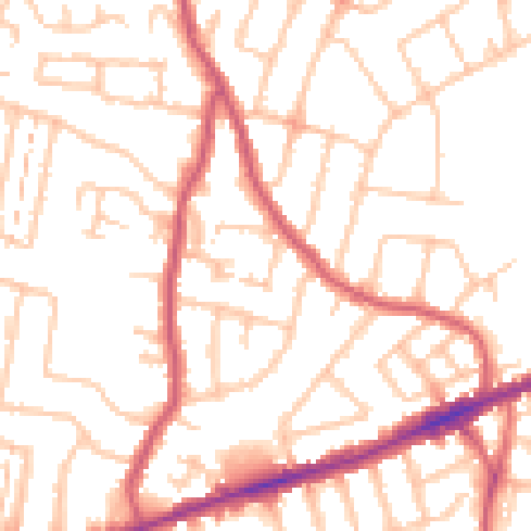 Daytime road noise heatmap for RM6 4AX