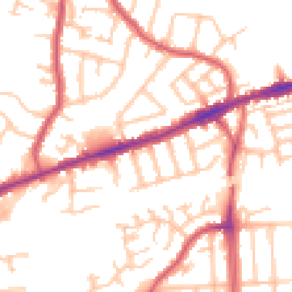 Daytime road noise heatmap for RM6 4BA