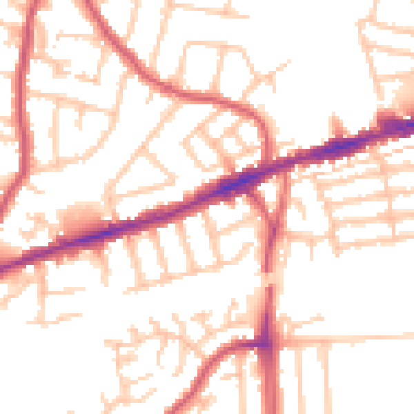 Daytime road noise heatmap for RM6 4BB