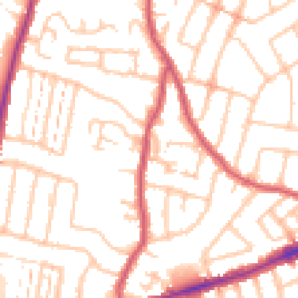 Daytime road noise heatmap for RM6 4BJ