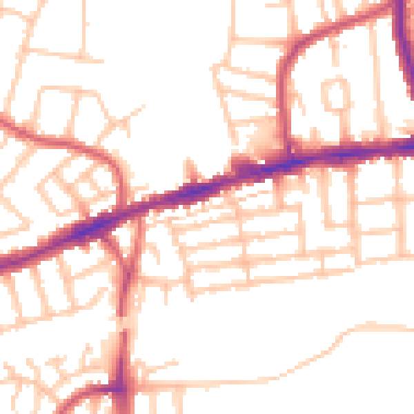 Daytime road noise heatmap for RM6 4BP