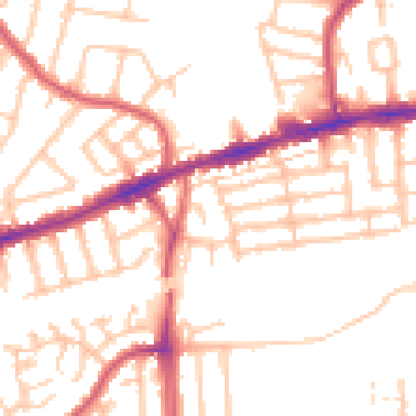 Daytime road noise heatmap for RM6 4BS