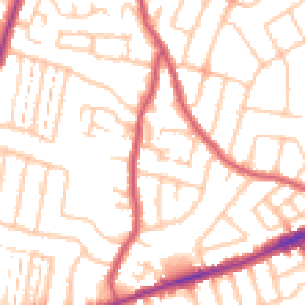 Daytime road noise heatmap for RM6 4BY