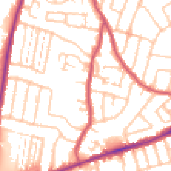 Daytime road noise heatmap for RM6 4DA
