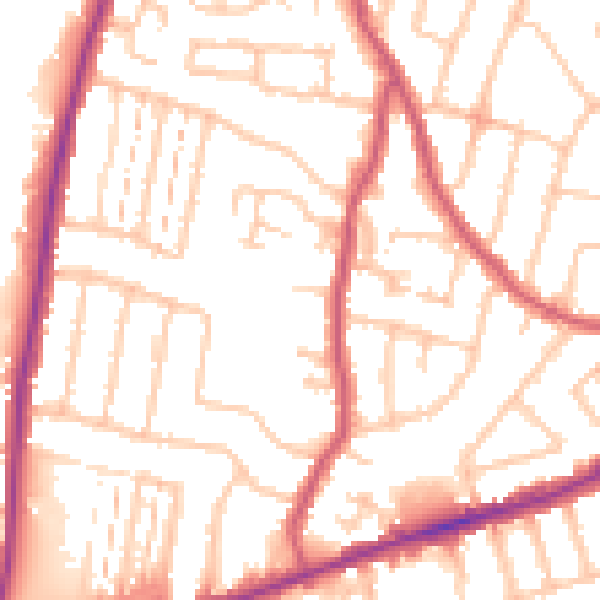 Daytime road noise heatmap for RM6 4DE