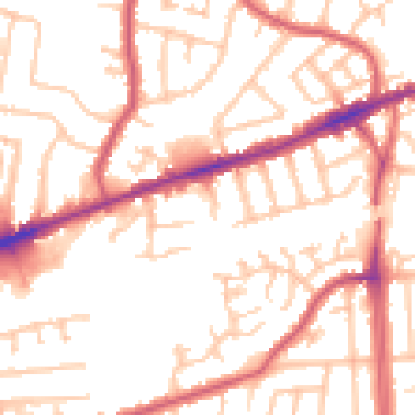 Daytime road noise heatmap for RM6 4DG