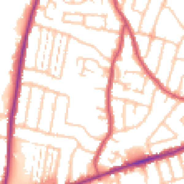 Daytime road noise heatmap for RM6 4DH