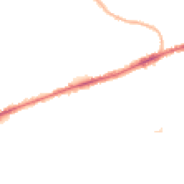 Night-time road noise heatmap for RM6 4DN