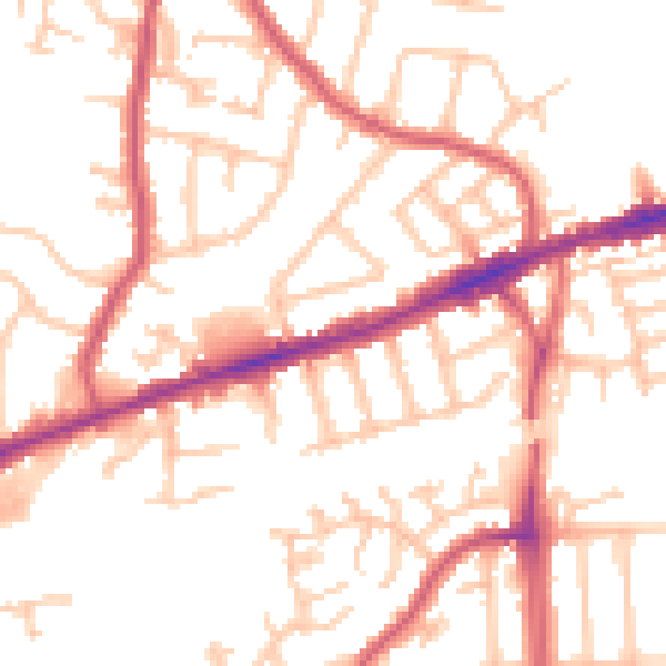 Daytime road noise heatmap for RM6 4DP