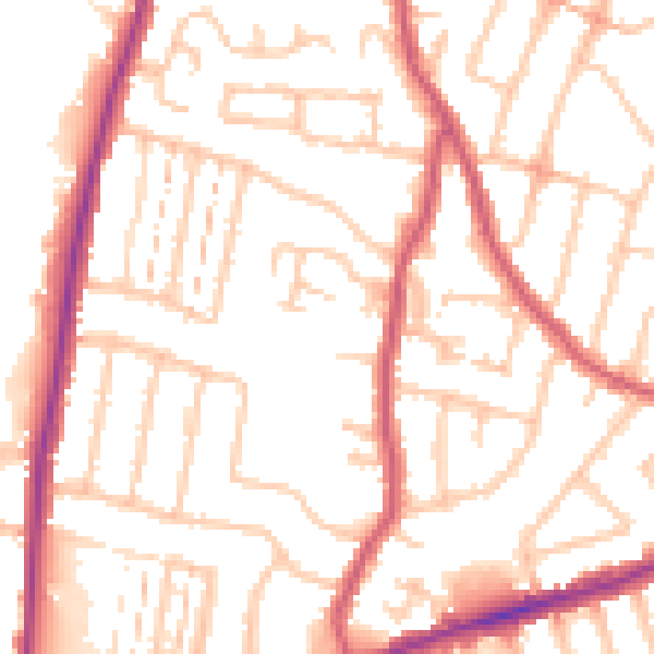 Daytime road noise heatmap for RM6 4DQ