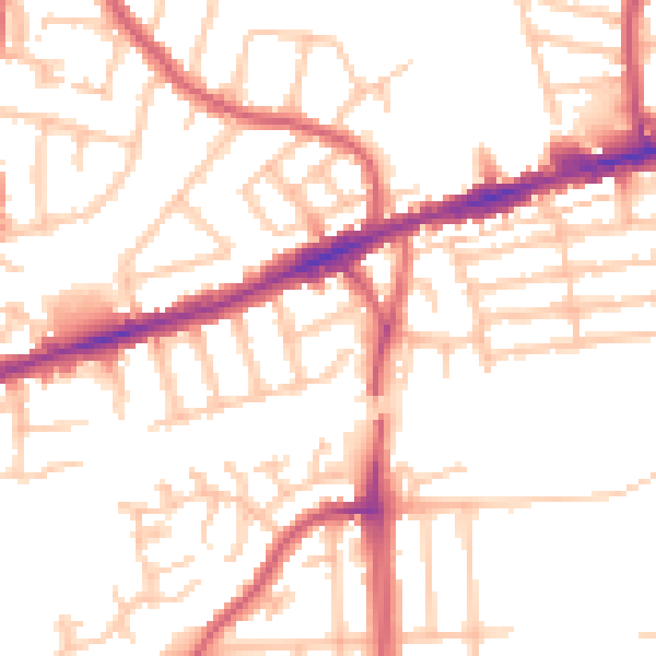 Daytime road noise heatmap for RM6 4DS