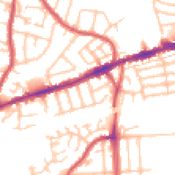 Daytime road noise heatmap for RM6 4DT