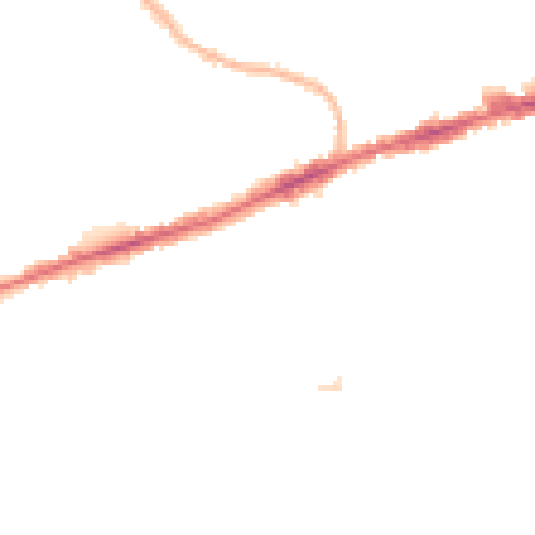 Night-time road noise heatmap for RM6 4DU