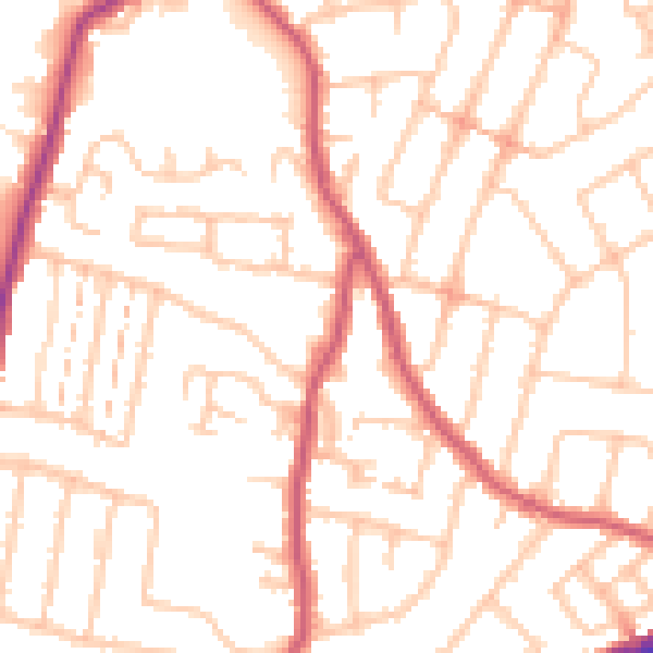 Daytime road noise heatmap for RM6 4DW