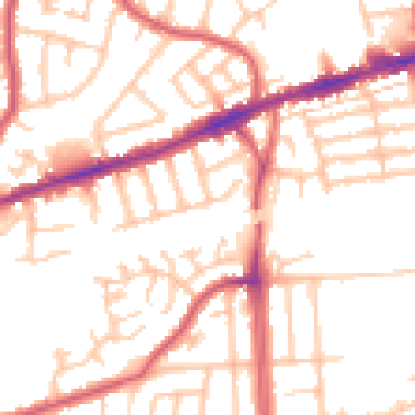 Daytime road noise heatmap for RM6 4DX