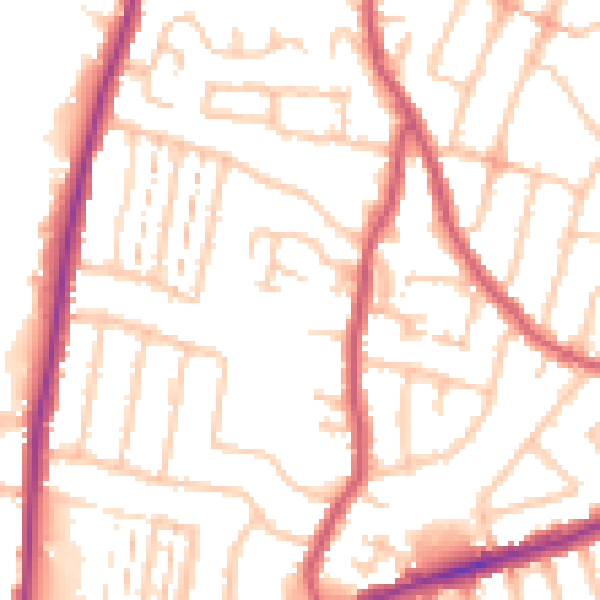 Daytime road noise heatmap for RM6 4DY