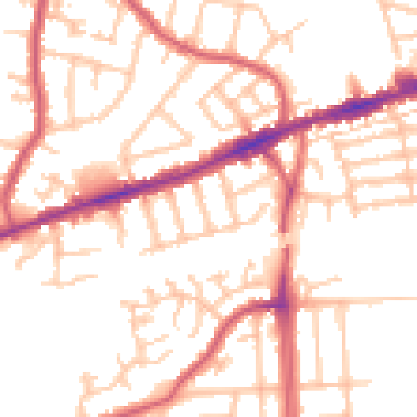 Daytime road noise heatmap for RM6 4EB