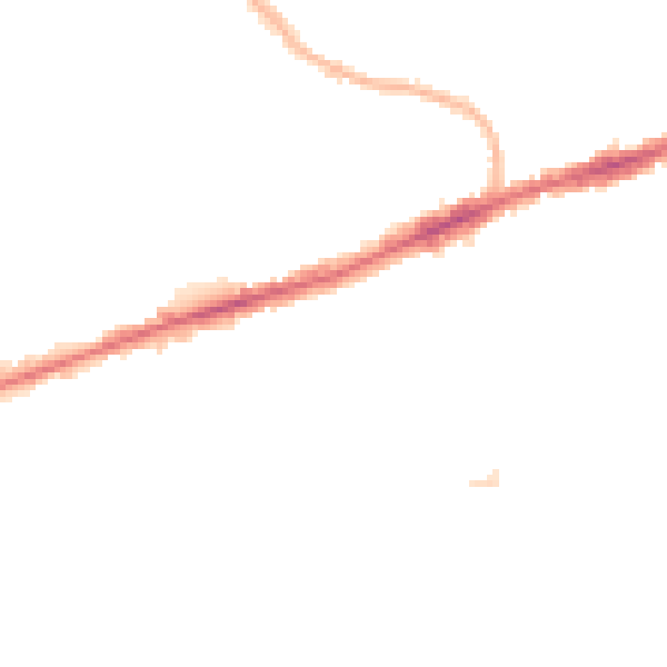 Night-time road noise heatmap for RM6 4ED