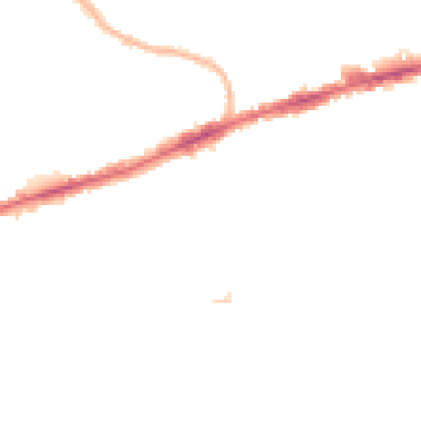 Night-time road noise heatmap for RM6 4EE