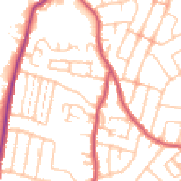 Daytime road noise heatmap for RM6 4FA