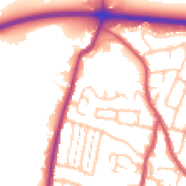 Daytime road noise heatmap for RM6 4FB