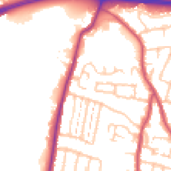 Daytime road noise heatmap for RM6 4FD