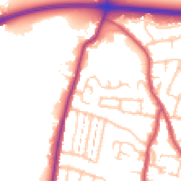 Daytime road noise heatmap for RM6 4FE