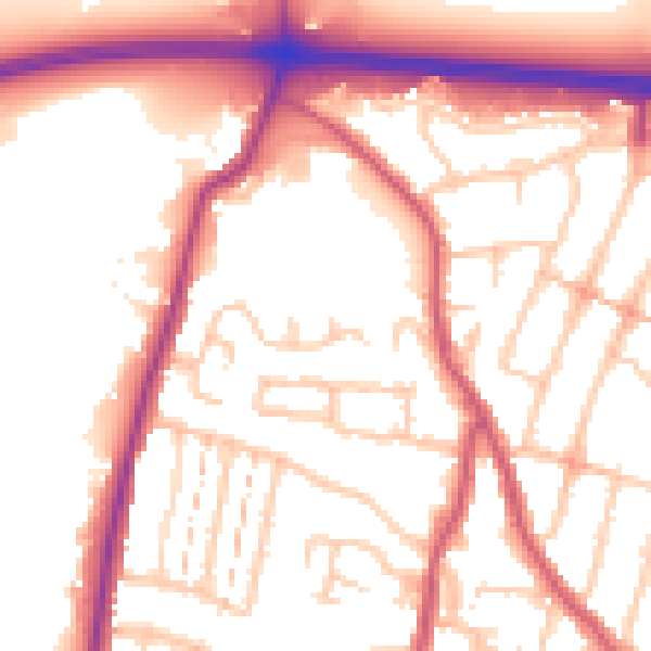 Daytime road noise heatmap for RM6 4FG