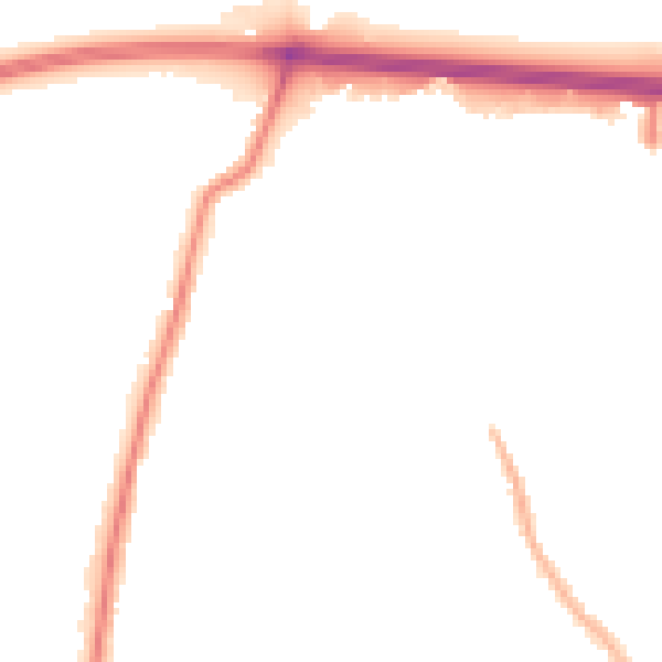 Night-time road noise heatmap for RM6 4FG