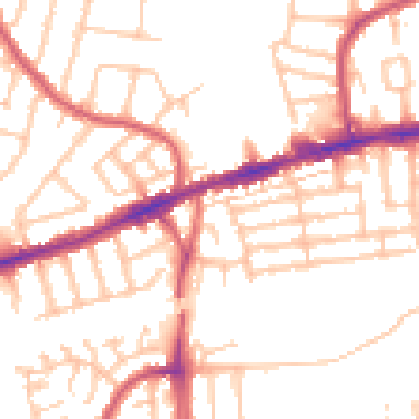Daytime road noise heatmap for RM6 4FP