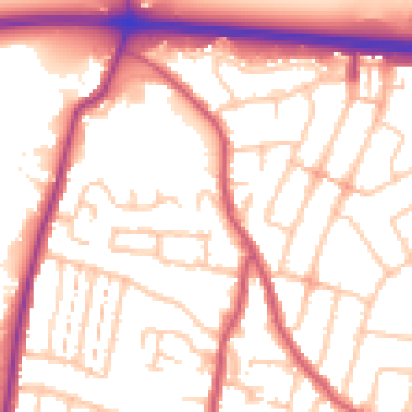 Daytime road noise heatmap for RM6 4FQ
