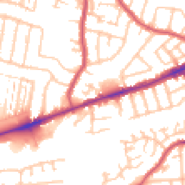 Daytime road noise heatmap for RM6 4FS