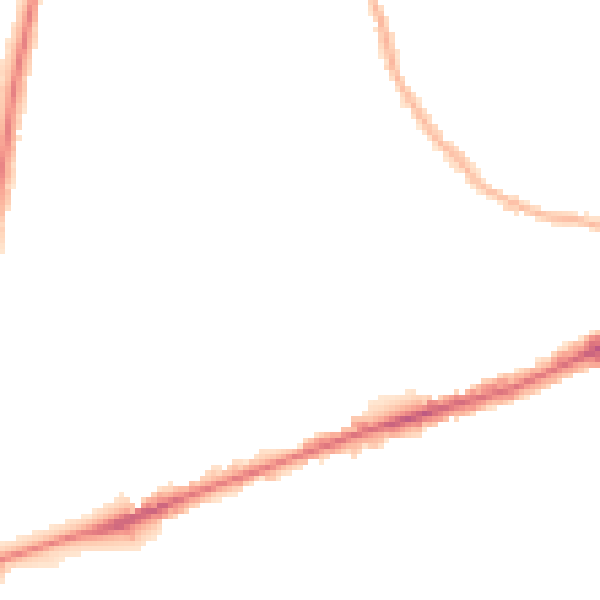 Night-time road noise heatmap for RM6 4FW