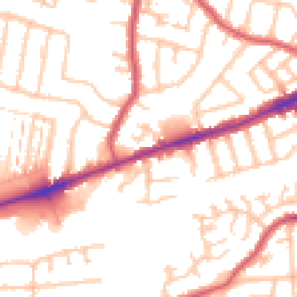 Daytime road noise heatmap for RM6 4HB