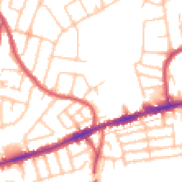 Daytime road noise heatmap for RM6 4LA