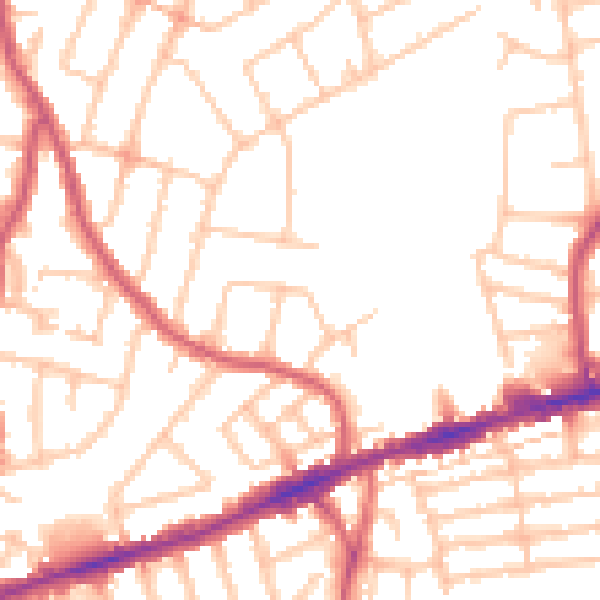 Daytime road noise heatmap for RM6 4LH