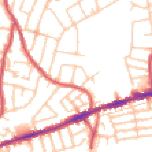 Daytime road noise heatmap for RM6 4LL