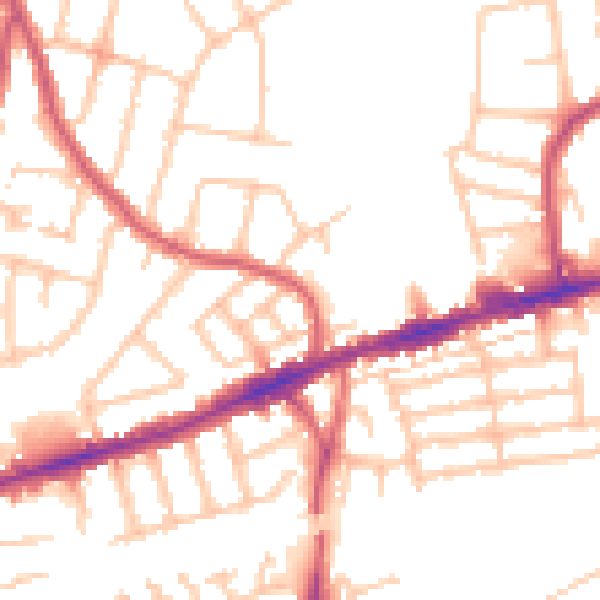 Daytime road noise heatmap for RM6 4LS