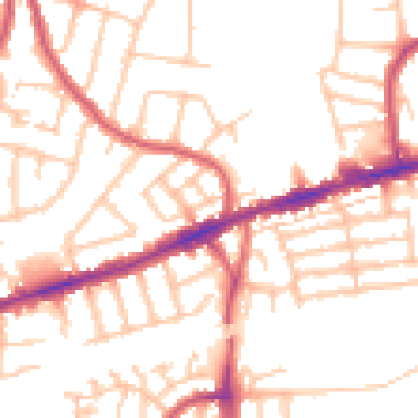 Daytime road noise heatmap for RM6 4LU