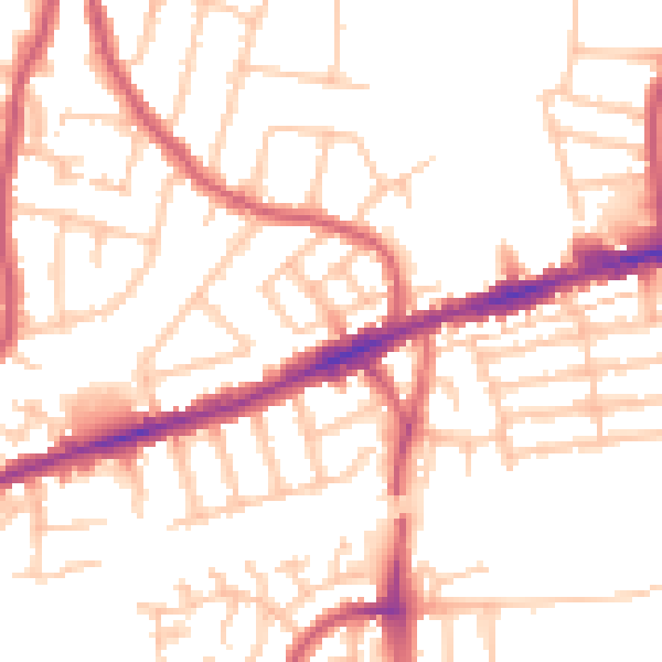 Daytime road noise heatmap for RM6 4NB